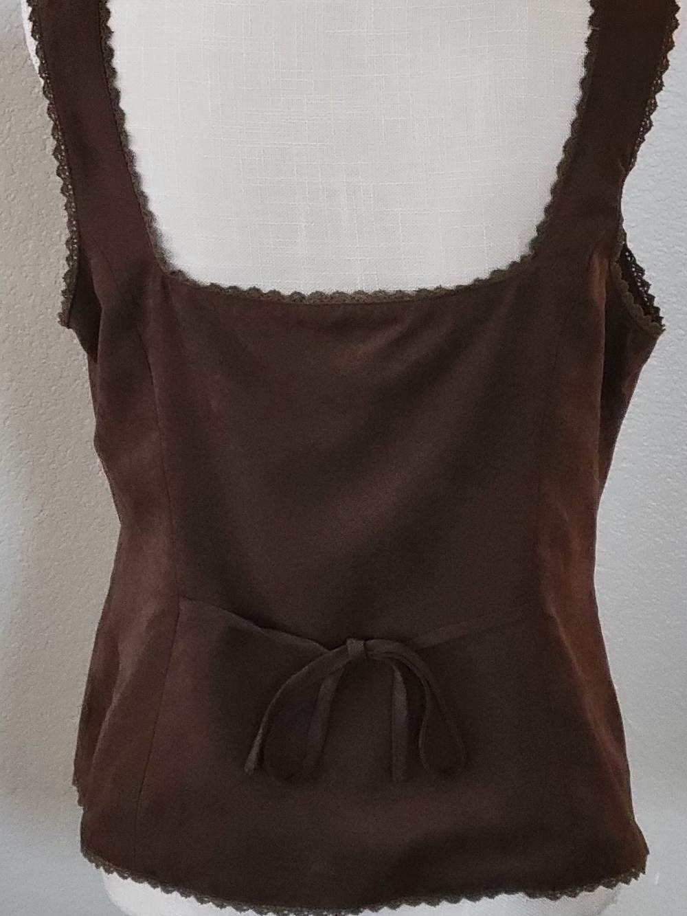 NWT Cider Coffee Brown Lace Trim Corset Vest Top XL - Picture 10 of 10